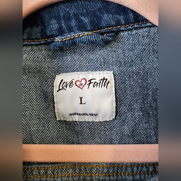 NWoT Love in Faith Jean Jacket - Picture 3 of 6